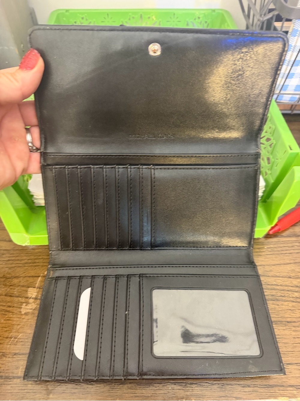 Michael Kors Black Leather Bifold Wallet with ID Window